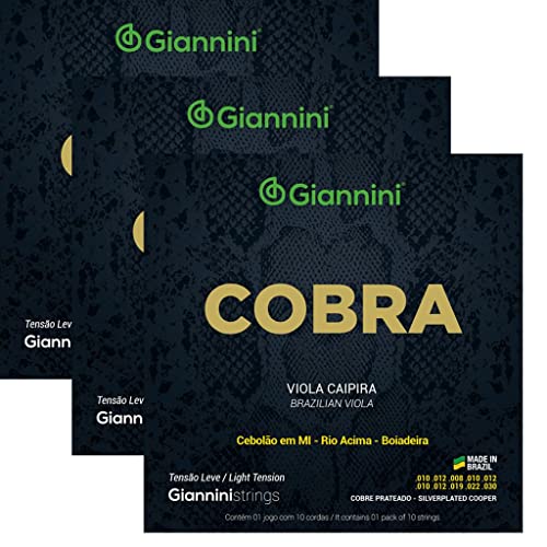 Kit 3 Jogos De Cordas Giannini Leve Viola Cobre Prateado
