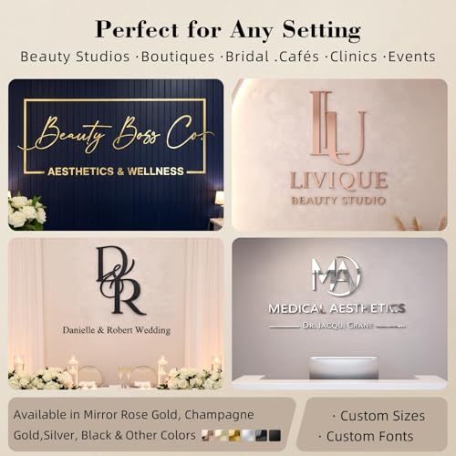 Image of Custom Acrylic Sign, Personalized Business Logo Name Sign, 3D Laser Cut Acrylic Letters, Custom Business Signage for Storefront, Salon, Bar, Office, Studio or Home Wall Decor