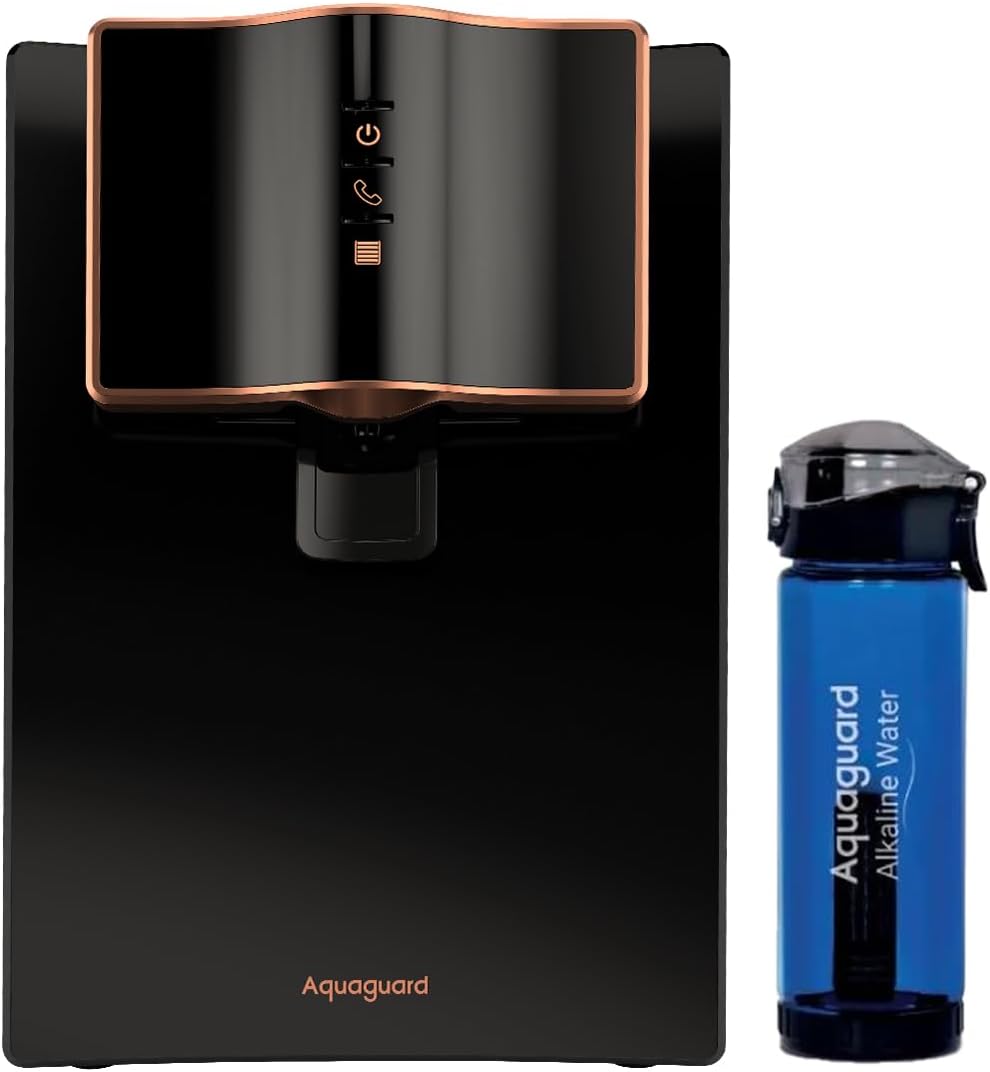 Aquaguard Marvel NXT 10-Stage RO Water Purifier + 1 Complimentary Alkaline Bottle | Up to 60% Water Savings | RO+UV+UF+Active Copper Tech | Suitable for all Water Sources