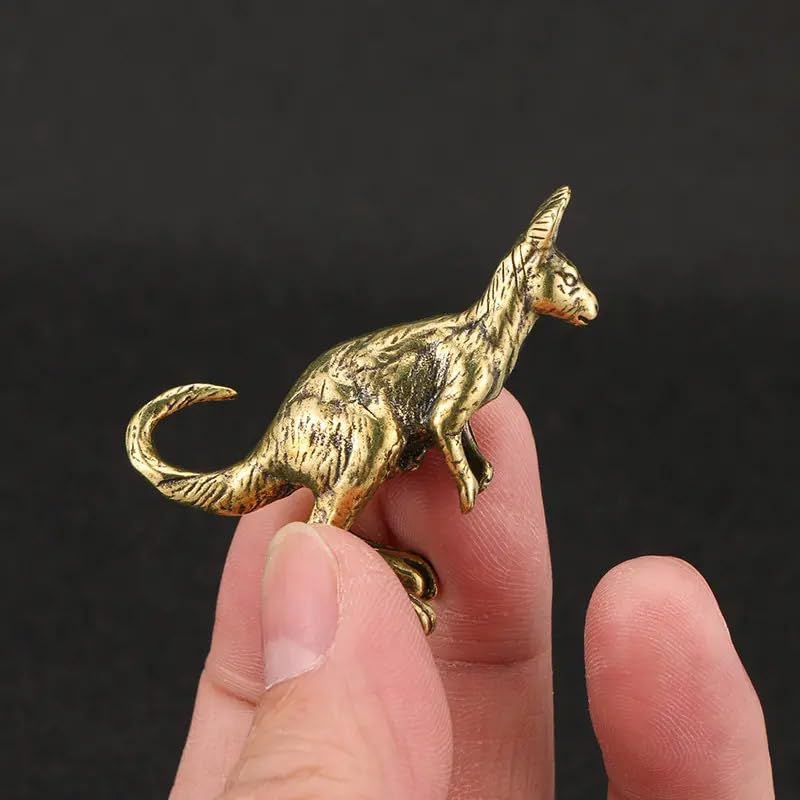 Figuritas mini canguro vintage de latón, set 3 piezas miniatura 3