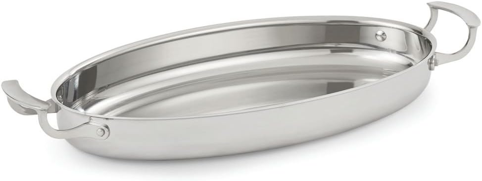 Vollrath 49442 Miramar Stainless Steel 3-3/4 Quart Oval Au Gratin