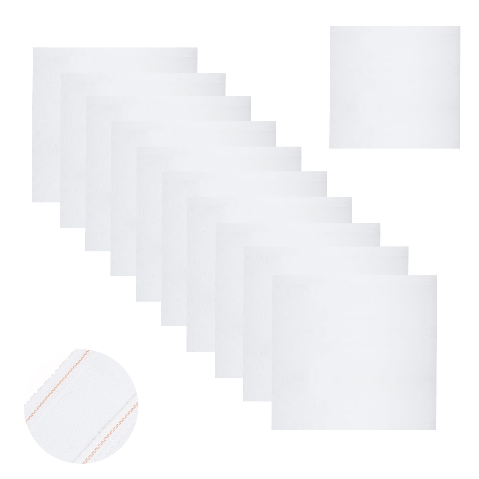 Storystore 10 PCS Aida 6 Count Cross Stitch Fabric 15 x 15 cm, Cotton Aida Fabric for Embroidery, Cross Stitch Accessories and Supplies for DIY Craft, Needlework