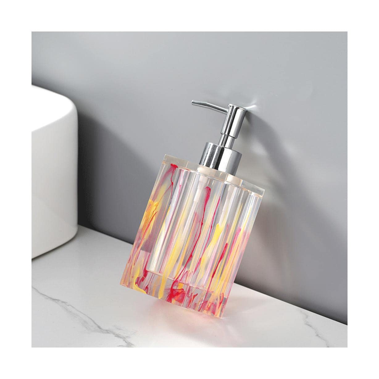 Surek Camouflage Red Simple Resin Soap Dispenser Manual Lotion Dispenser With Pump Countertop For Bathroom Kitchen Multiple Color 500Ml/17.6Oz Easy To Use