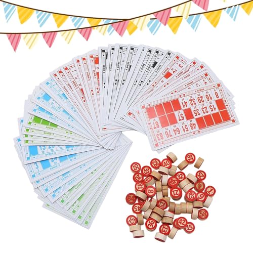 Juego De Bingo para Adultos - Juguetes Educativos Divertidos De Madera | Juego De Bingo para Emparejar Números - para Adolescentes Amigos Fiestas Reuniones Cumpleaños Navidad