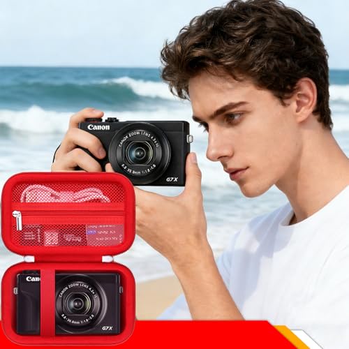 Funda rígida para cámara Canon PowerShot G7 X Mark III roja miniatura 7