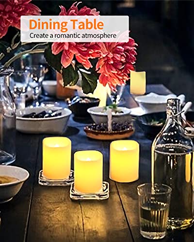 Image of Flameless Votive Candles,2 Inch Battery Operated Candles,24 pcs Last 6Days Longer Flickering LED Electric Fake Candle Bulk for Halloween,Party,Christmas,Wedding Proposal Decorations,Warm White