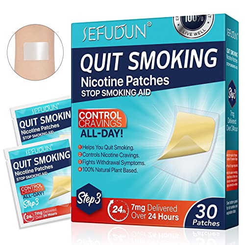 Step 3 Nicotine Patches 7mg - 30 Count Gradual Reduction System, Transdermal Quit Smoking Aid with Natural Botanicals, Stop Smoking Patches That Work | Parches de Nicotina