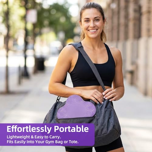 Image of Yoga Knee Pads Set of 2 - Extra Soft Non-Slip Yoga Knee Pad Cushion for Knees Elbows Wrists - Pilates & Workout Knee Pads for Floor Exercises, Kneeling, Stretching, Fitness, Purple