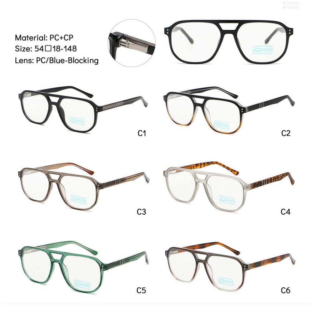 Lunettes unisexes à monture large et verres en polycarbonate, modèle 2026, adaptées au bureau, aux études et aux sorties quotidiennes.