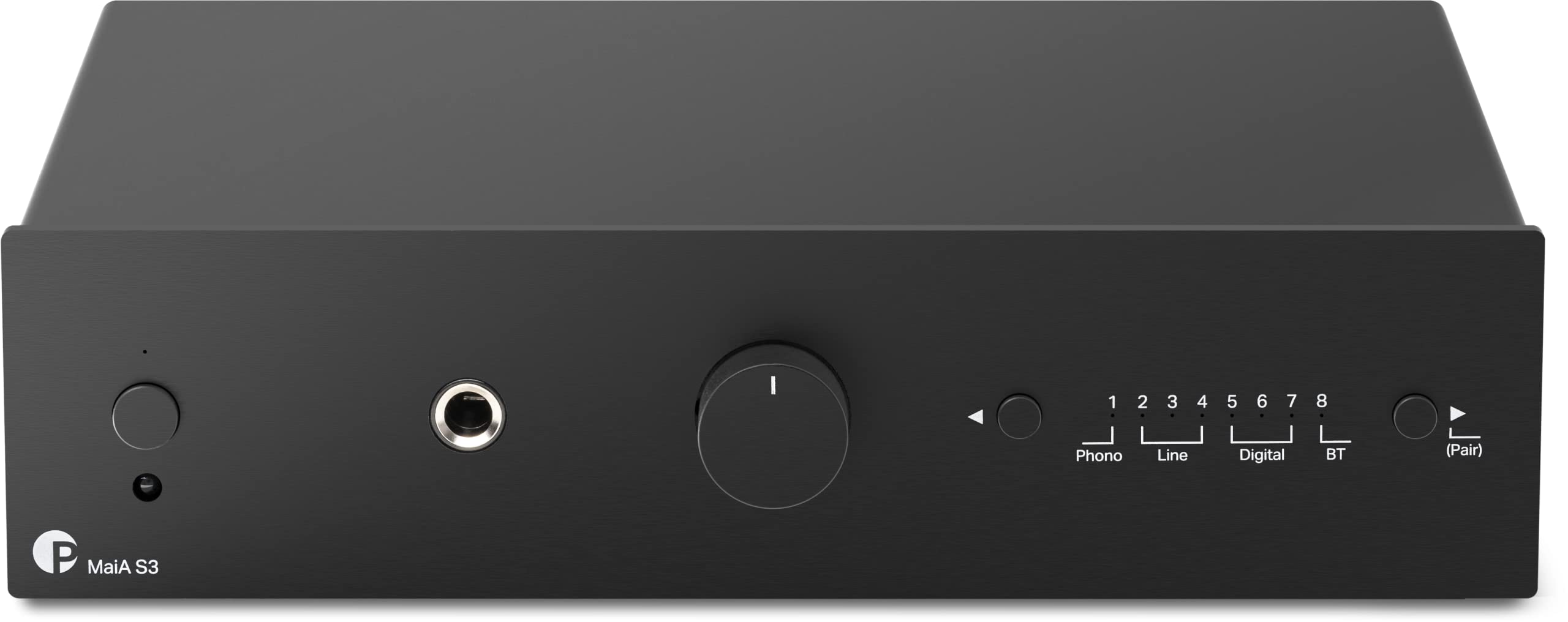 Pro-Ject MaiA S3 - Amplificatore audiofilo compatto e versatile, aptX™ HD Bluetooth 5.0, Phono, Line, digitale, uscita cuffie, colore: Nero