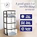 HOMZ 2-Pack Drawer Tower, 5-Tier Clear Plastic Storage Organizer Unit, Black Frame - Multi-Purpose Container Drawers for Bedroom, Bathroom, and Office Organization