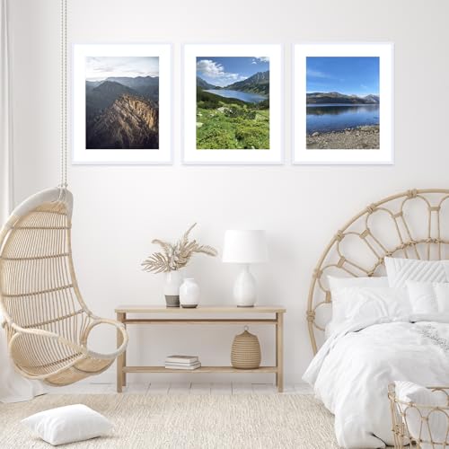 Image of JCJMY 24x30 Picture Frame with 20x24 Mat, Display Photo 20x24 with Mat or 24 x 30 Without Mat, Wall Hanging Large 24 by 30 Poster Frame with Plexiglass, White