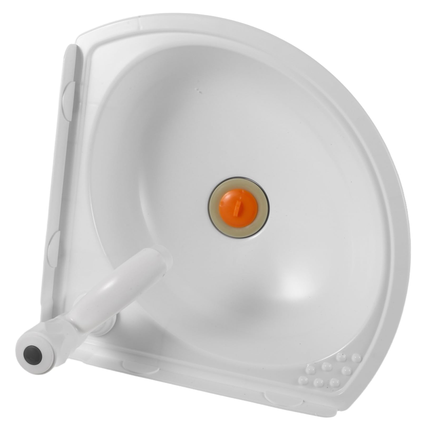 Lavabo de esquina Operitacx de plastico blanco angular para pared de aseo pequeno