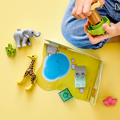 LEGO DUPLO Wild Animals of Africa 10971, Animal Toys for Toddlers, Girls & Boys Ages 2 Plus Years Old, Learning Toy with Baby Elephant & Giraffe Figures - Image 4