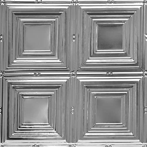 Cubism 2 ft. x 2 ft. Tin Plated Steel Wall and Ceiling Patterns Drop in Steel (Unfinished) 12 Pack