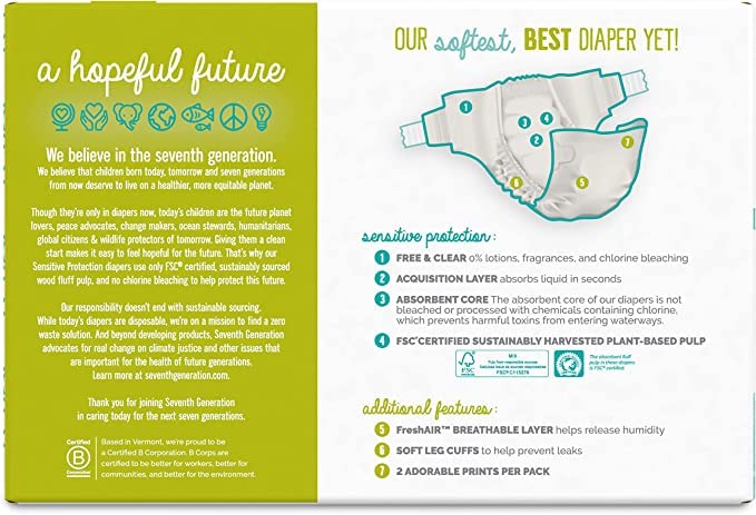Amazon | セブンスジェネレーション 無添加 ・無塩素漂白ベビーおむつ