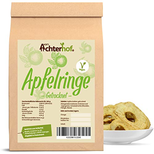 1 kg Apfel-Ringe getrocknet ungesüsst und ungeschwefelt original 'vom-Achterhof' Qualität