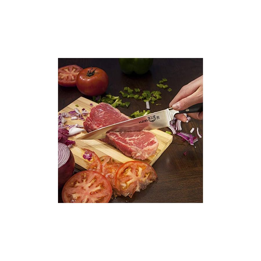 KUMA-Multi-Purpose-Chefs-Knife-Pro-Bolster-Edition-8-Inch-Blade-for-Carving-Slicing-Chopping-Great-Ergonomic-Handle-Professional-Kitchen-Knives KUMA Multi Purpose Chefs Knife - Pro Bolster Edition - 8 Inch Blade for Carving, Slicing & Chopping - Great Ergonomic Handle - Professional Kitchen Knives