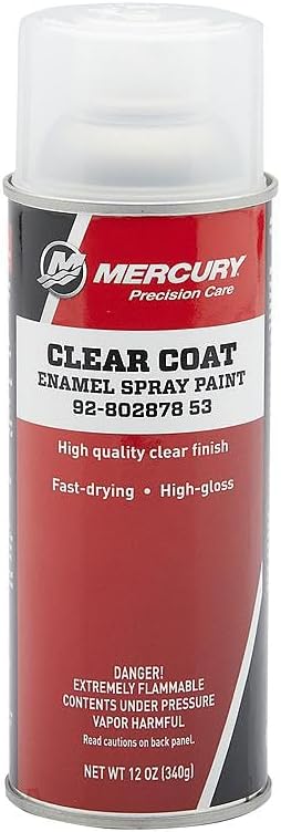 MERCURY 80287853 Clear Coat Enamel Spray Paint, 12 oz Spray Can