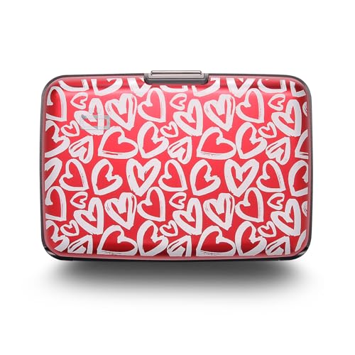 Image of OGON -DESIGNS- Aluminum card holder, RFID protection against fraud and demagnetization, compact wallet, Smart Case STOCKHOLM model (Engraving Love Tag, Extra-secure lock)