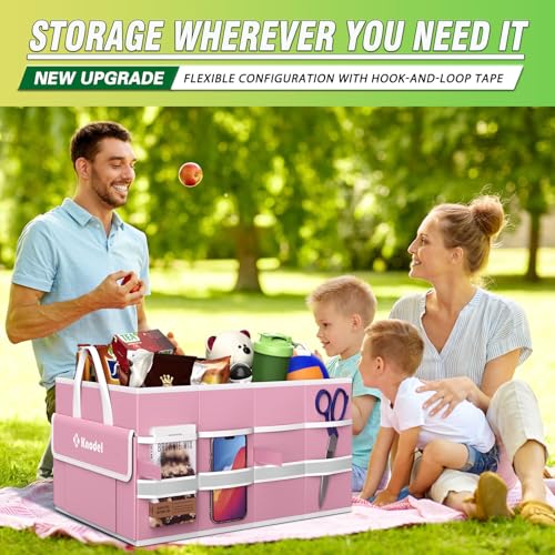 Image of K KNODEL Car Trunk Organizer, Collapsible Car Trunk Storage Organizer, Car Organizer and Storage for SUV, Truck, Sedan (Small, Pink)