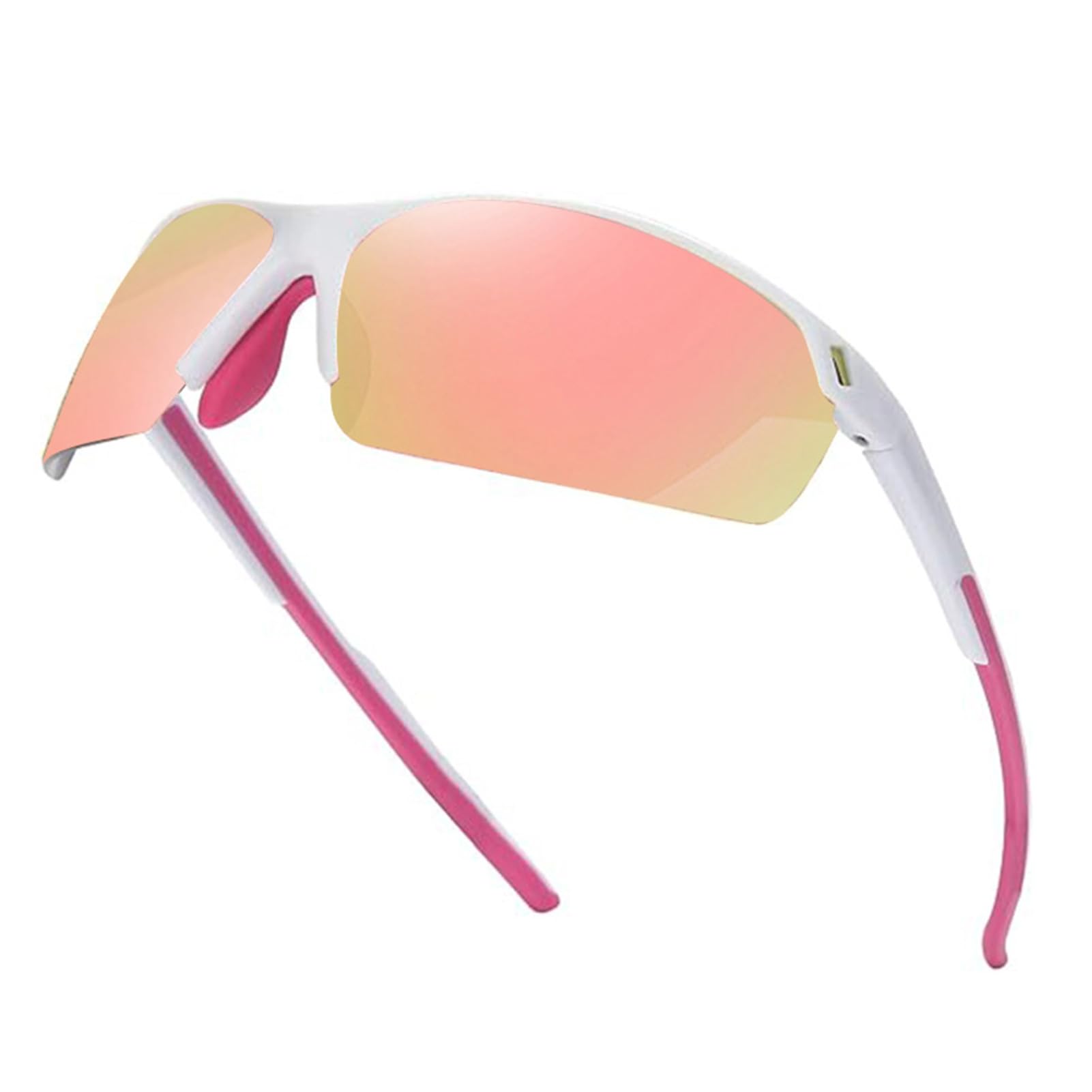 Wqafe Polarized Cycling Glasses,Safety Goggles UV400 Protection,Running Fishing Driving Hiking Ski Bike Glasses, Sports Sunglasses Outdoor for Men Women Youth (pink)