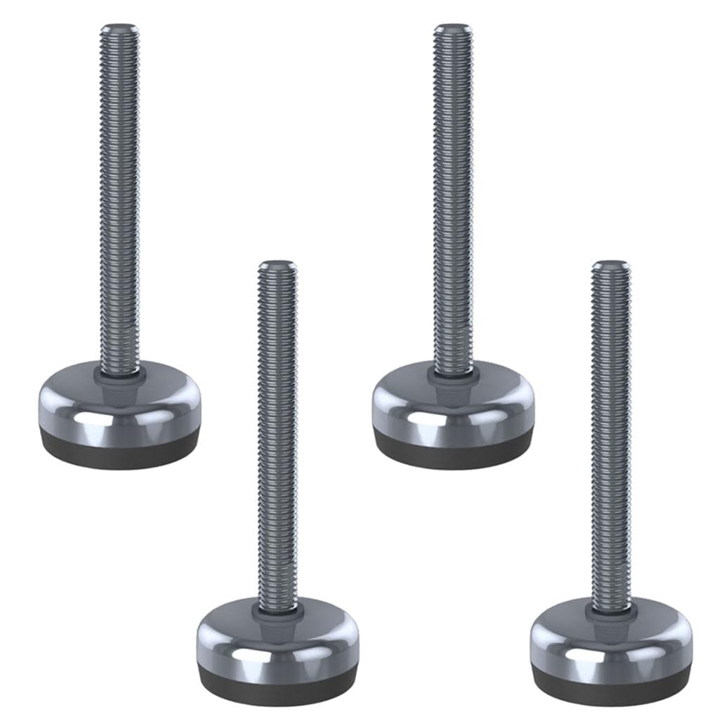 Patas de nivelación de acero inoxidable 12 x 100 x 50 mm base y almohadilla antivibración 400 kg - Juego de 4