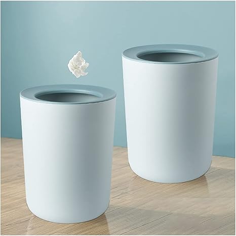 Amazon ユニーク 2 6ガロンゴミ箱 かわいい屋内開いたゴミ箱 圧力輪 リビングルーム 寝室 バスルーム大容量のゴミ箱を持つことができます Color Light Gray サイズ 2 Pieces フタなしゴミ箱 オンライン通販