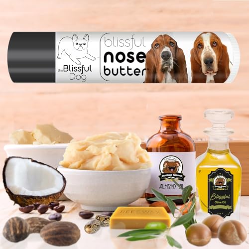 Image of The Blissful Dog Basset Hound Nose Butter for Dry, Cracked Skin, Lick-Safe Dog Nose Balm with Moisturizing Shea Butter, Almond, Olive, and Essential Oils, Pet Supplies, Uncented, 0.15 oz.