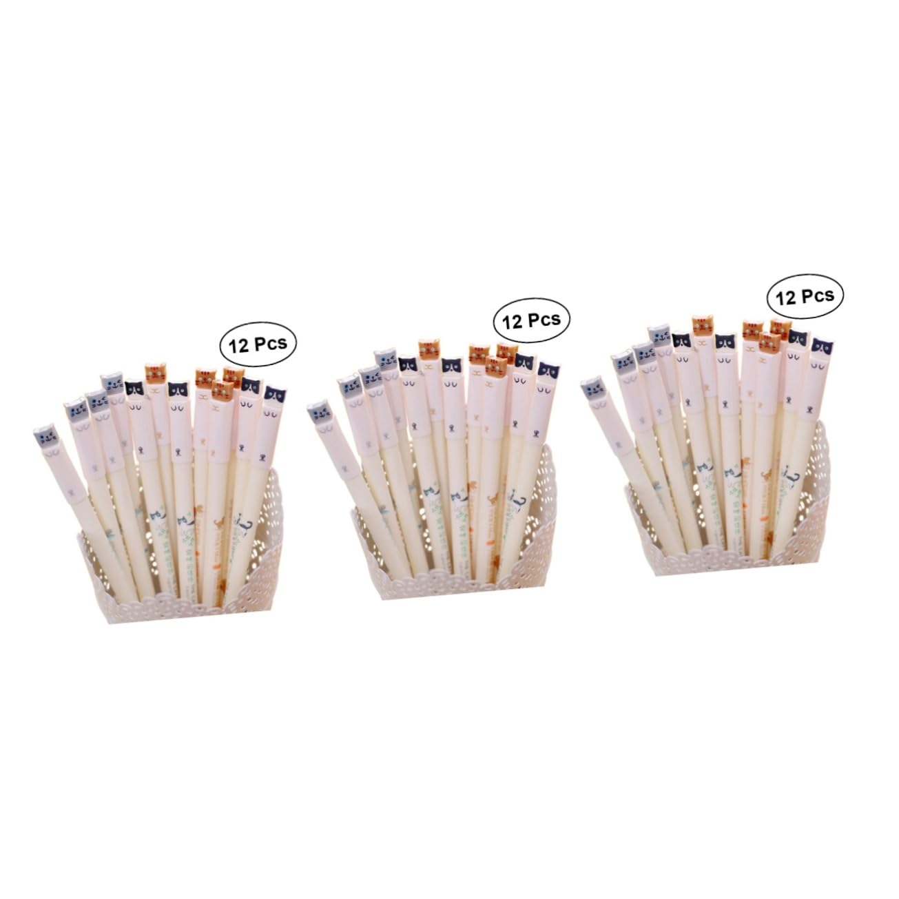 SHINEOFI 36pezzi Penne Gel Con Inchiostro Nero Extra Fine Cancelleria Kawaii Per Studenti e Amanti Dei Gatti