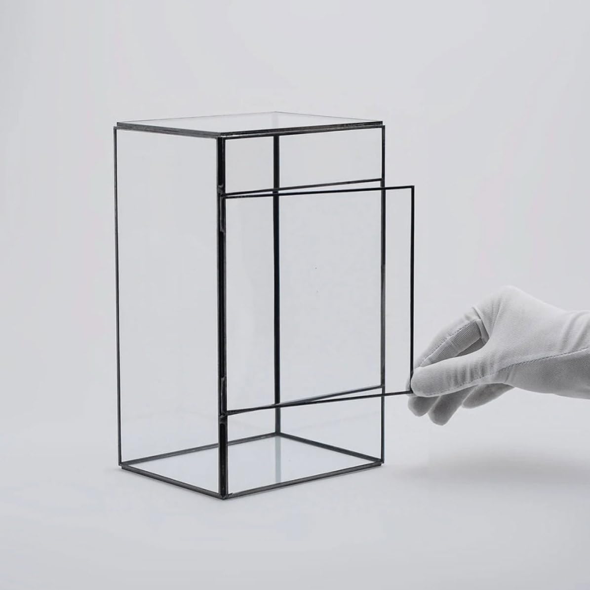Terrario de Vidrio para Plantas de Mesa Negro, Contenedor de Terrario | Terrarios Plantas de Vidrio, para Suculentas y Flores, Uso en Casa y Decoración de Habitación
