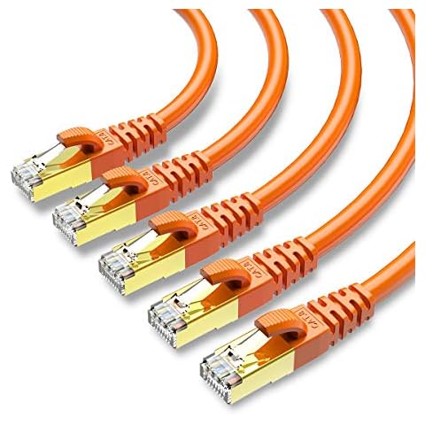 KASIMO CAT 8 Ethernet Cable 1M Shielded 5 Pack Orange SFTP Internet Network Patch Cord, Heavy Duty High Speed Lan Cables with Gold Plated RJ45 Connector Professional for Router, Modem, Gaming, Xbox Cover