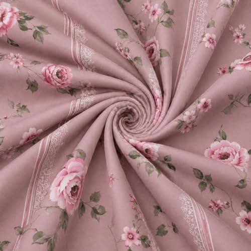 Image of Castiqa Elastic Fitted Supersoft Premium Polycotton 200TC King Size Bedsheets with 2 Pillow Covers (Fits Upto Mattress of 8Inches) (Rose, Full 72x78x8Inch)