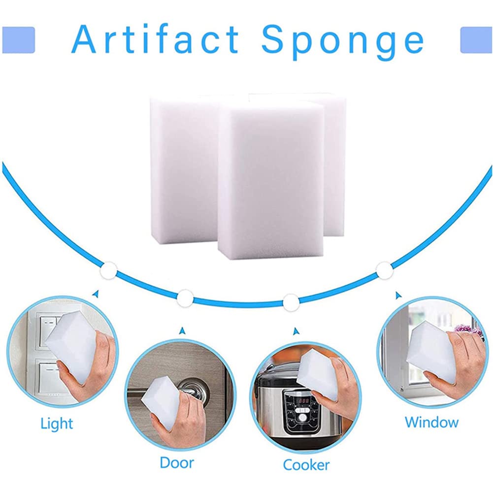 100 Pack Melamine Sponge Foam Cleaning Pads Multi-Functional