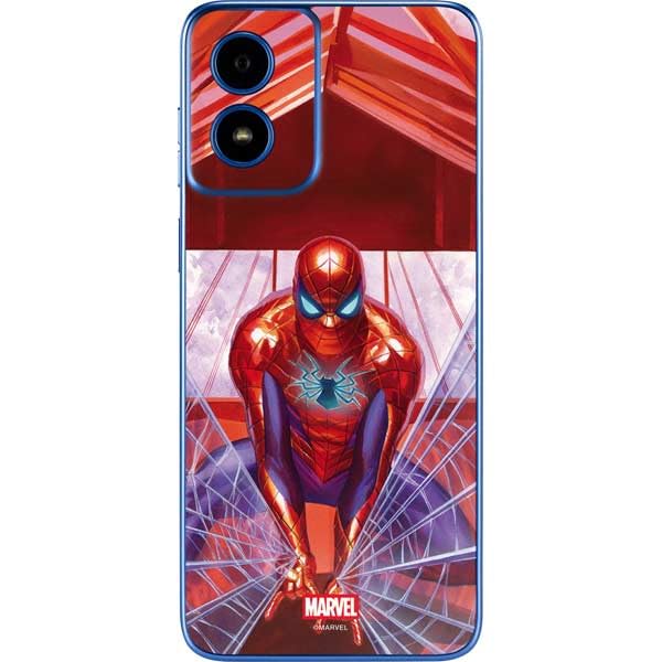 Skinit Decal Phone Skin Compatible with Moto G Play 4G - Officially Licensed Marvel Spiderman Web Slinger Design