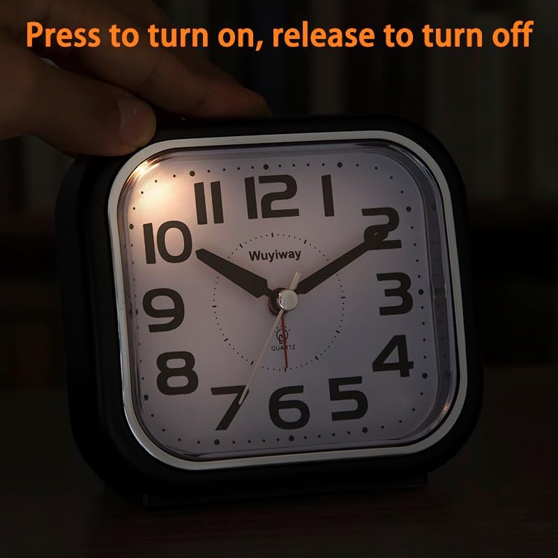 Miniatura 4 de Reloj despertador fuerte, números grandes legibles para personas mayores, despertador analógico de 4.3 pulgadas para dormitorios y hogar, funciona
