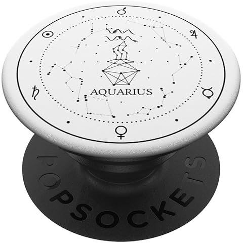 Celestial Aquarius Zodiac Sign Astrology PopSockets Adhesive PopGrip