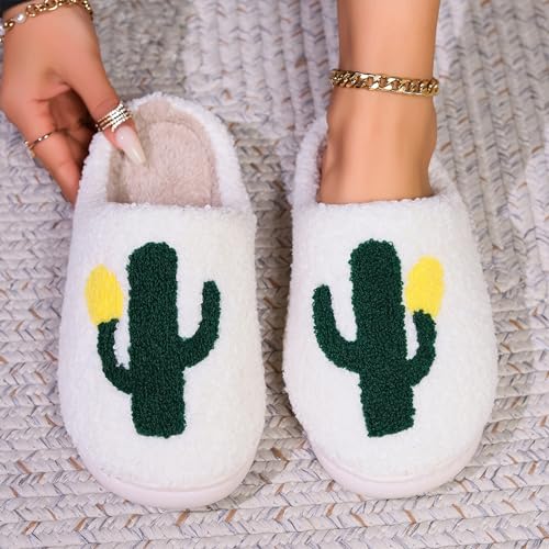 Christmas Slippers Reindeer Slippers for Women and Men Holiday Halloween Slippers Indoor Bedroom Fluffy Warm Fleece Slippers Winter Soft Cozy Home Non-Slip Soft Plush Slip-on Wool Lined House Shoes - Image 3
