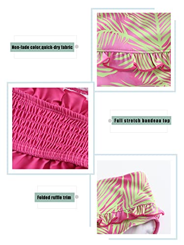 Image of Girls Bikini Swimsuits Two Piece Bathing Suit for Kids Girls Hawaiian Smocked Swimwear 3-16 Years