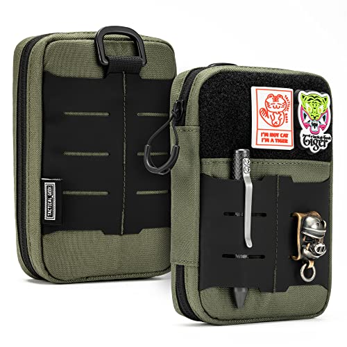 TACTICAL GEEK EDC Compact Waist Pocket Pouch MultiPurpose Molle EDC Pouch Gadget Organizer MultiPurpose Molle Tool Pouch for Multitools Nylon Daily Utility Tool Organizer Bag Green