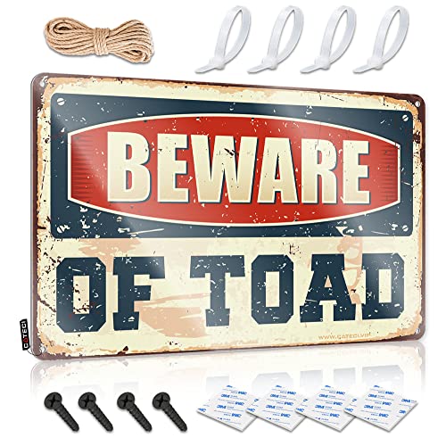 COTECI Be[W oXTC Beware Of Toad Tin Sign nhCh Bath Products oX[TC (TCY:20X30CM)