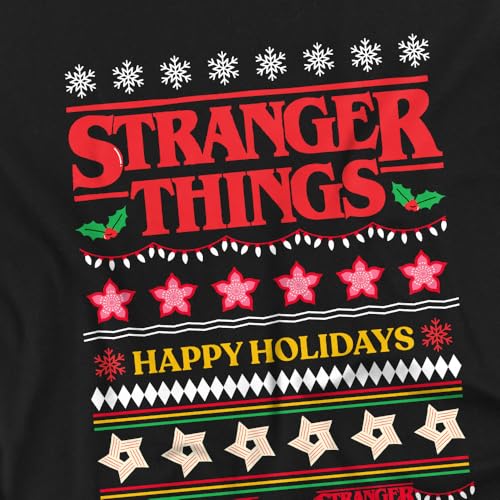 T-shirt Demogorgon Stranger Things noir pour enfant style pull moche de Noël - 2
