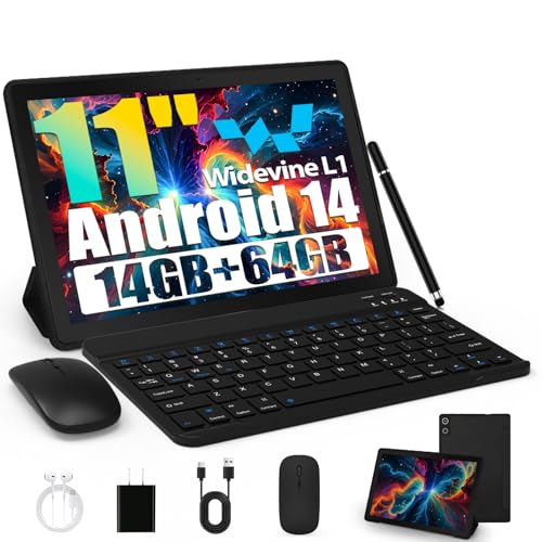 Tablet, Android Tablet 11 Zoll mit 14GB RAM + 64GB...