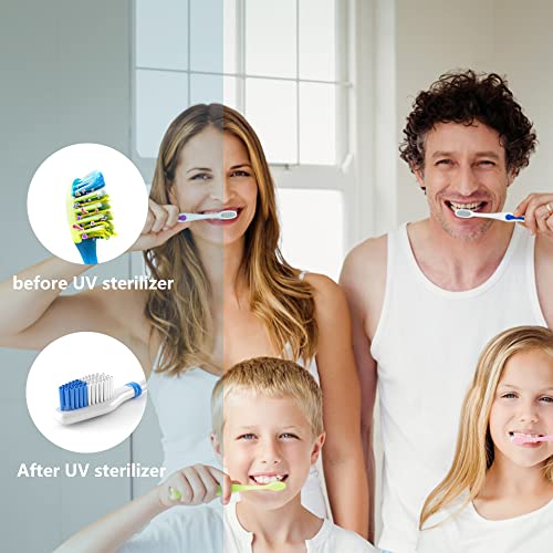 OOCOME 4PCS Portable Deep UV Toothbrush Sanitizer Case Toothbrush Sanitizer Holder Organizer Case Toothbrush Cleaner Holder with Sticker free Punching for Travel and Family Use - Image 4