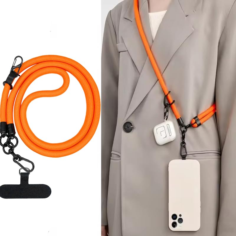 ZORBES® 47 Phone Lanyard, 10MM Adjustable Lanyard Universal Cross-Body Shoulder Straps Mobile Phone Chain, Hands-Free Neck Hanging Chain Accessory, Cell Phone Accessories(Orange) (B0DD6T13H3) Amazon Price History, Amazon Price Tracker