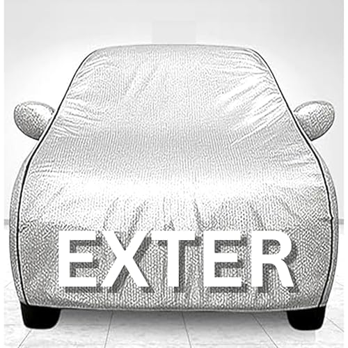 Image of 100% Waterproof Car Cover for Exter UV Protection, Dustproof, Windproof | Custom Fit with Mirror Pockets, Belt & Buckle | All Weather Outdoor Body Cover(Silver)