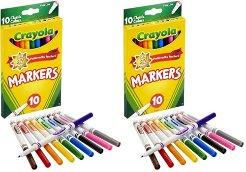 Crayola MARKERS FINE LINE 10 COUNT (Pack of...