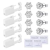 TC-SMAR 4 Pack Disposable Ear Piercing Gun Kit With Built-in transparent Cubic Zirconia Ear Studs