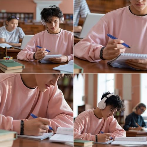 Image of Schneider 187815 Ray Ballpoint Pen (refillable with standard ink cartridges, suitable for right- and left-handed people), Space Blue