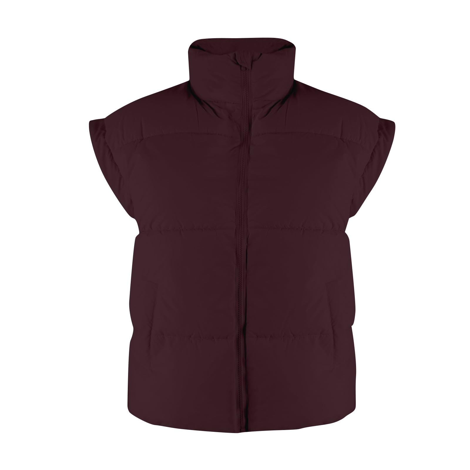 Generisch Steppweste Damen Winter Steppjacke Ärmellos Jacket Einfarbig